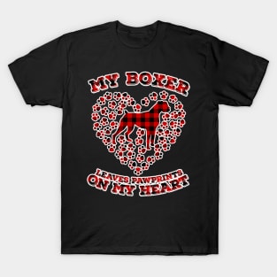 My Boxer Leaves Pawprints On My Heart T-Shirt